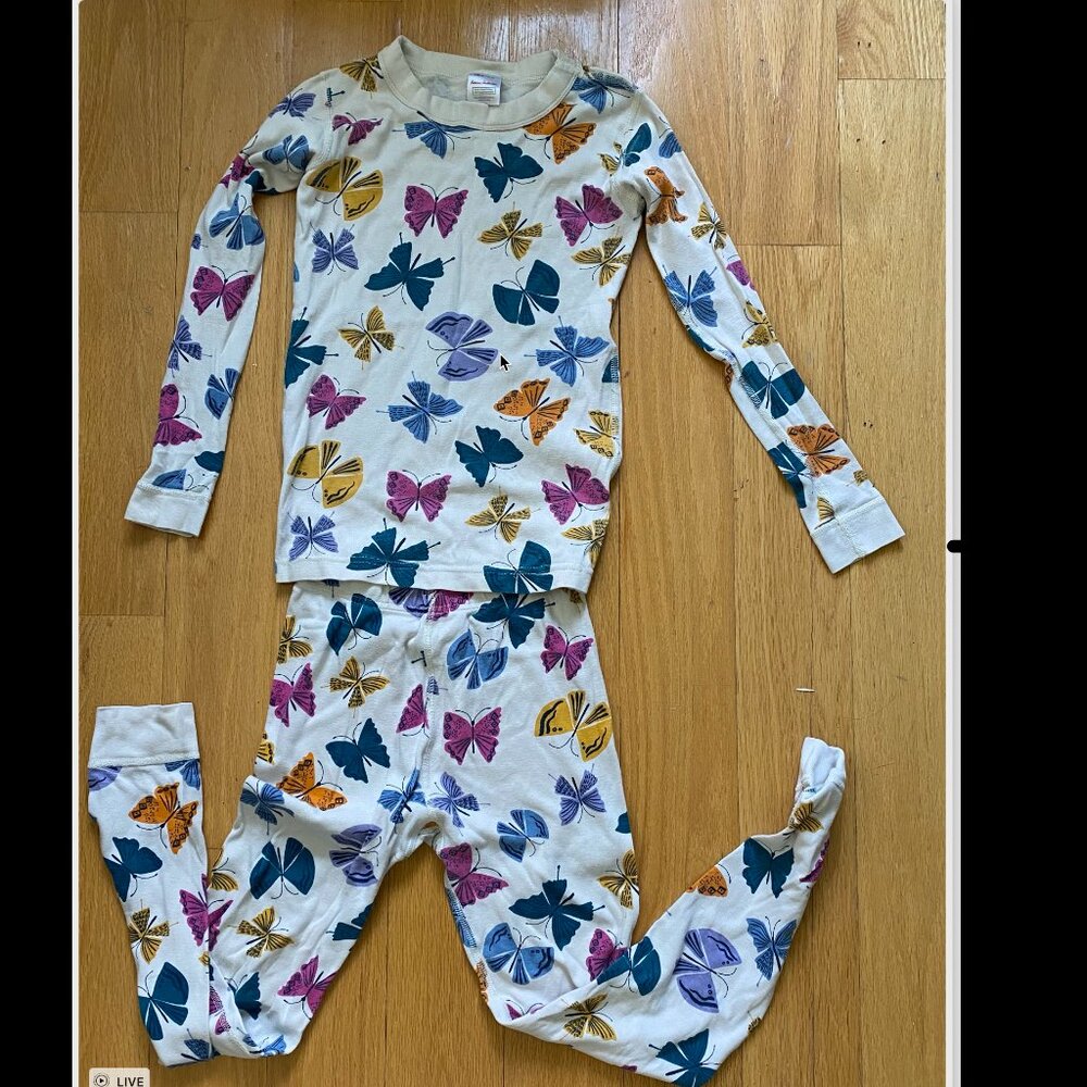 Hanna Andersson Butterfly 2 Piece Pajamas Girl's 10Y